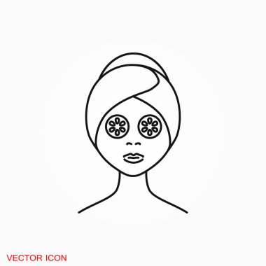 Yüz maskesi simgesi logo, tasarım vektör işareti simgesi