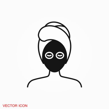 Yüz maskesi simgesi logo, tasarım vektör işareti simgesi