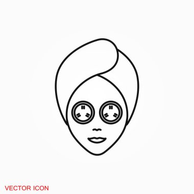 Yüz maskesi simgesi logo, tasarım vektör işareti simgesi