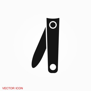 Tırnak makası simgesi logosu, vektör işareti simgesi tasarım için