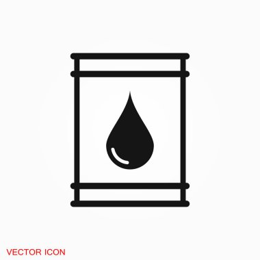 Petrol davul konteyner simgesi logo, tasarım vektör işareti simgesi