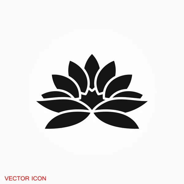 Lotus Icon Logo Vector Sign Symbol Design — Stock Vector