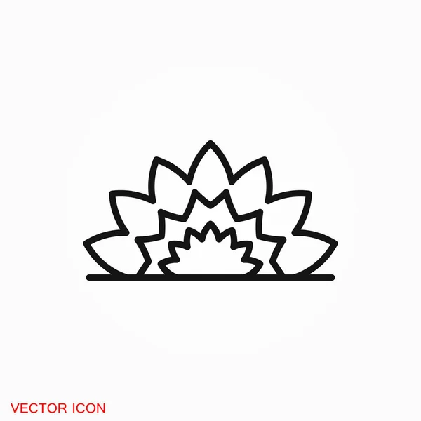 Logo Icône Lotus Symbole Vectoriel Signe Pour Conception — Image vectorielle