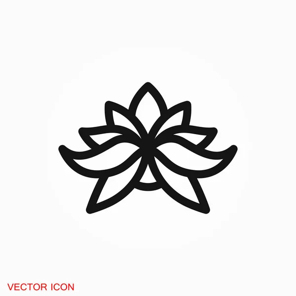 Lotus Symbol Logo Vektor Zeichen Symbol Für Design — Stockvektor