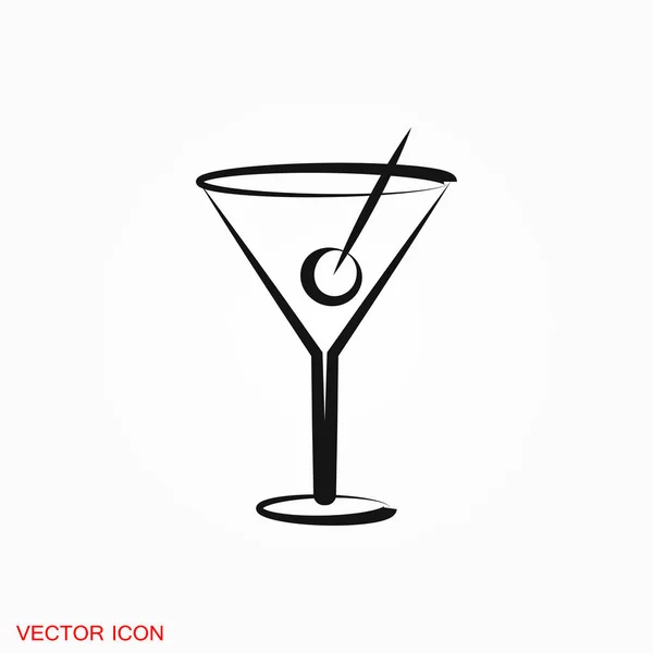 Martini Icon Logo Vector Sign Symbol Design — Stock Vector