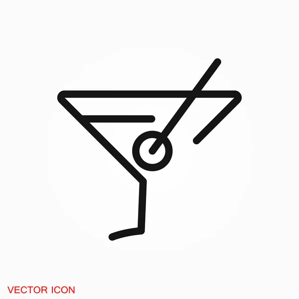 Martini Icon Logo Vector Sign Symbol Design — Stock Vector