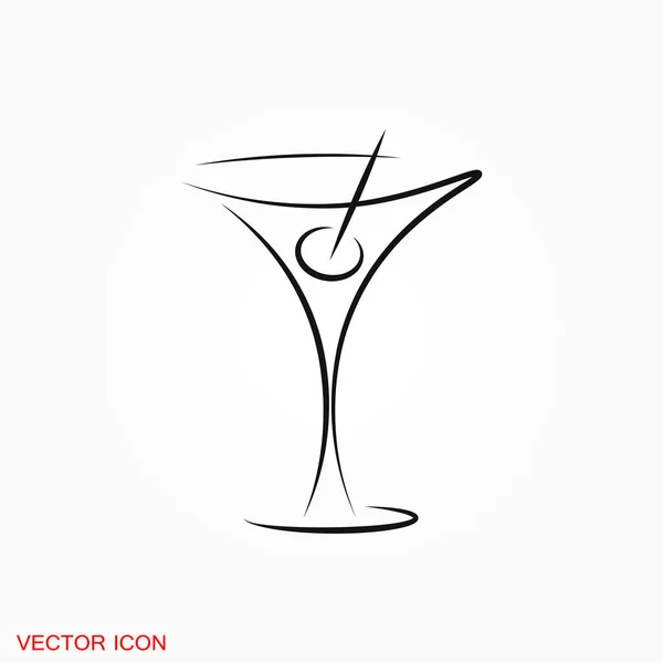 Martini simgesi logo, tasarım vektör işareti simgesi