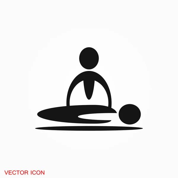 Massage Icon Spa Vector Illustration White Background — Stock Vector