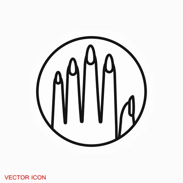 Icono Uñas Logotipo Símbolo Signo Vectorial Para Diseño — Vector de stock