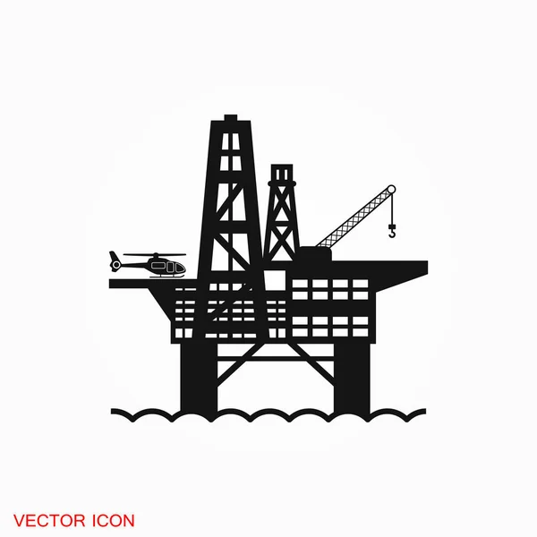 Logo Production Iconfuel Plate Forme Pétrolière Symbole Vectoriel Pour Conception — Image vectorielle