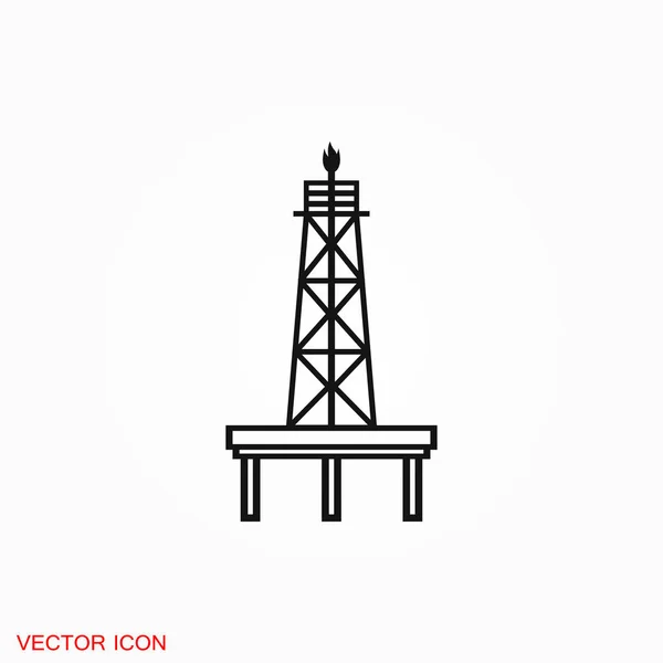 石油プラットフォーム Iconfuel 生産ロゴ デザインのベクトル記号 — ストックベクタ