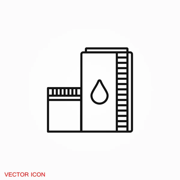 Logo Icône Réservoir Stockage Huile Symbole Signe Vectoriel Pour Conception — Image vectorielle