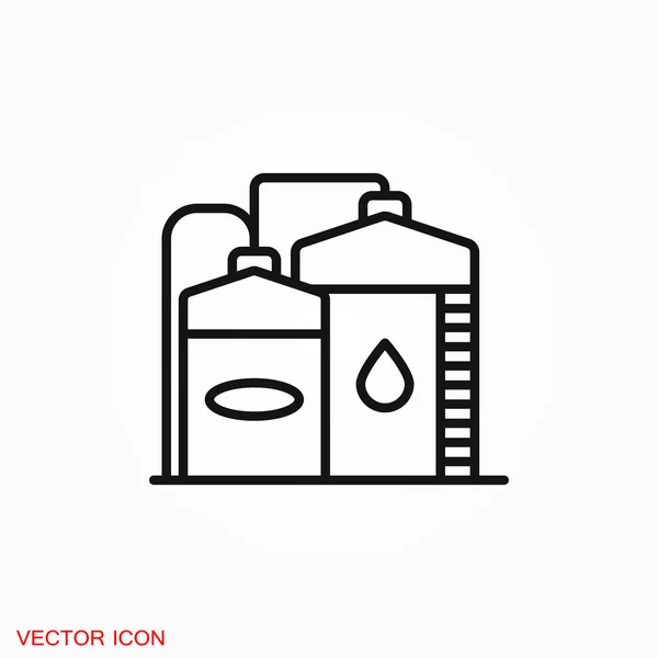 Logo Icône Réservoir Stockage Huile Symbole Signe Vectoriel Pour Conception — Image vectorielle