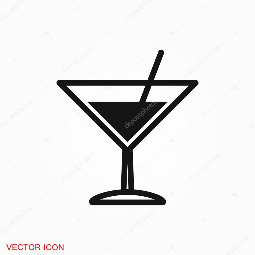 Martini icon logo, vector sign symbol for design