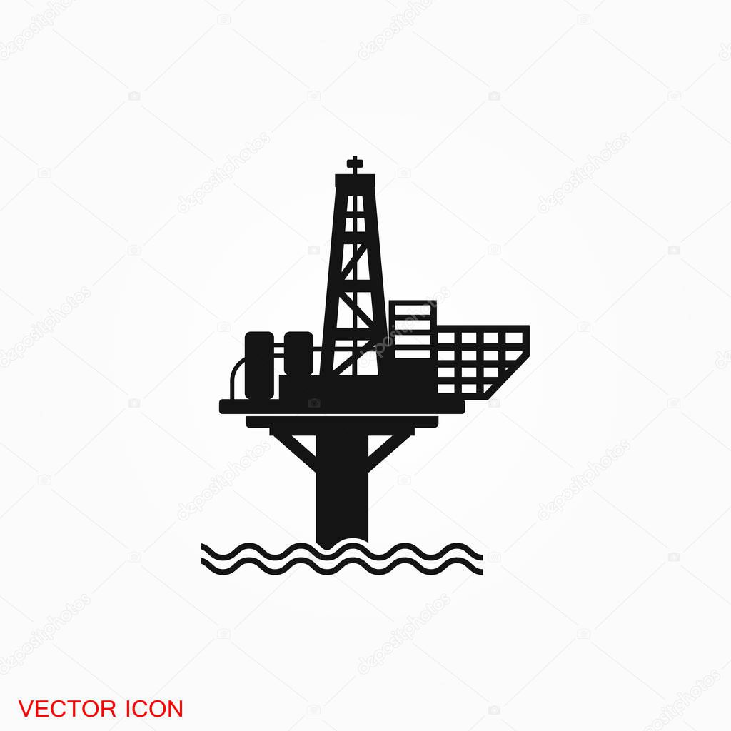 Oil platform iconfuel production logo, vector sign symbol for design
