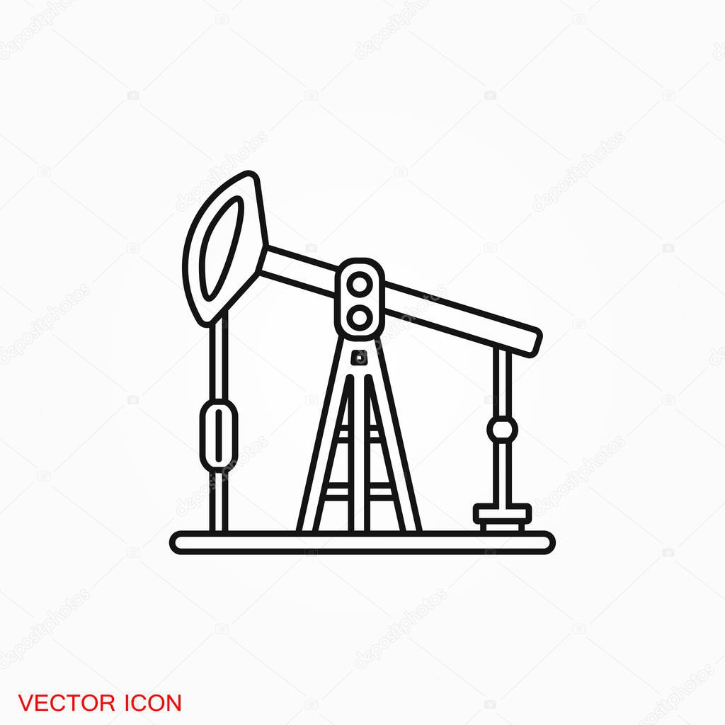 Oil pump icon logo, vector sign symbol for design
