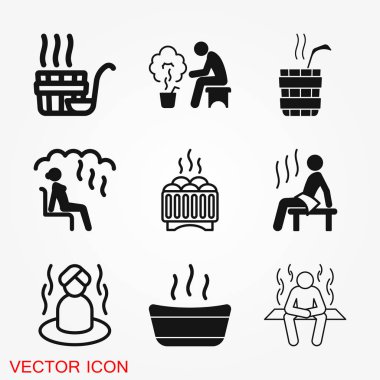 Sauna simge vektör işareti simgesi tasarım için