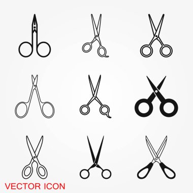 Makas simge vektör işareti simgesi tasarım için