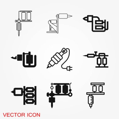 Dövme makinesi simge vektör işareti simgesi tasarım için