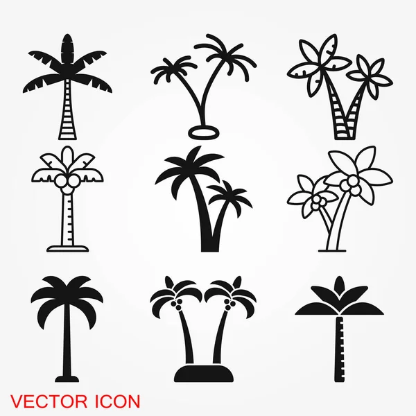 Árboles de coco Icono símbolo de signo de vector para el diseño — Vector de stock