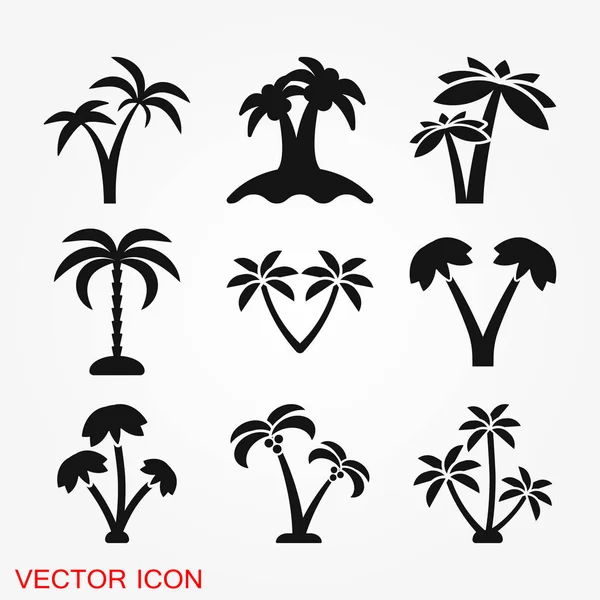 Kokospalmen Symbol Vektor Zeichen Symbol für Design — Stockvektor