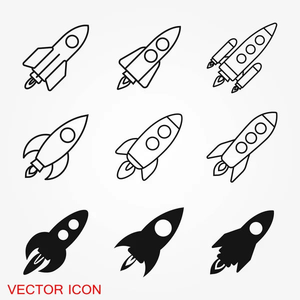 Simbolo del segno vettoriale dell'icona del razzo per il design — Vettoriale Stock