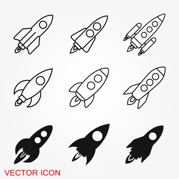 Icono de cohete ilustración símbolo de signo de vector para el diseño — Vector de stock