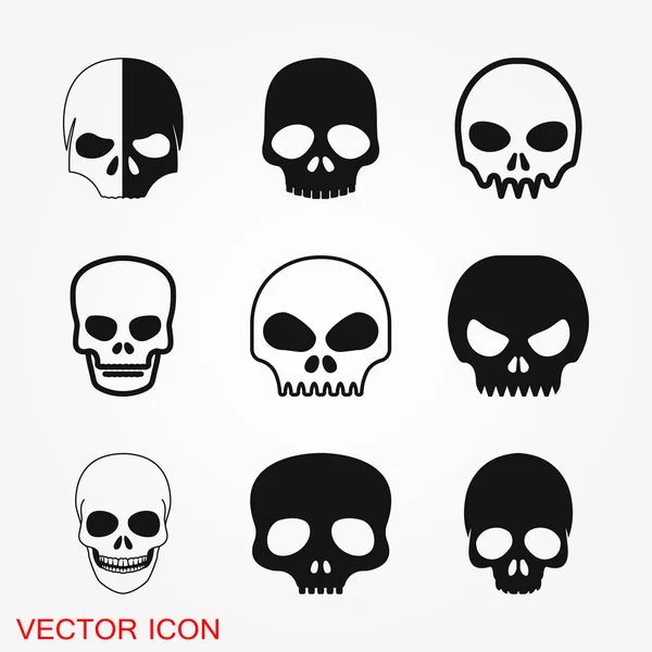 Totenkopf Symbol Vektor Zeichen Symbol für Design — Stockvektor