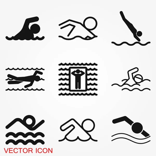 Schwimmen Symbol Vektor Zeichen Symbol für Design — Stockvektor