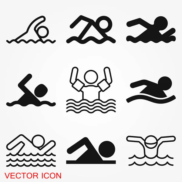 Значок плавання Векторний знак для дизайну — стоковий вектор