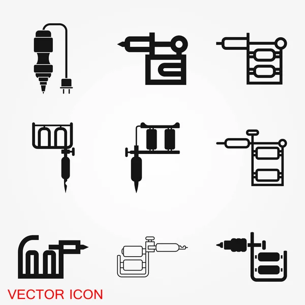 Symbole vectoriel d'icône de machine à tatouer pour la conception — Image vectorielle