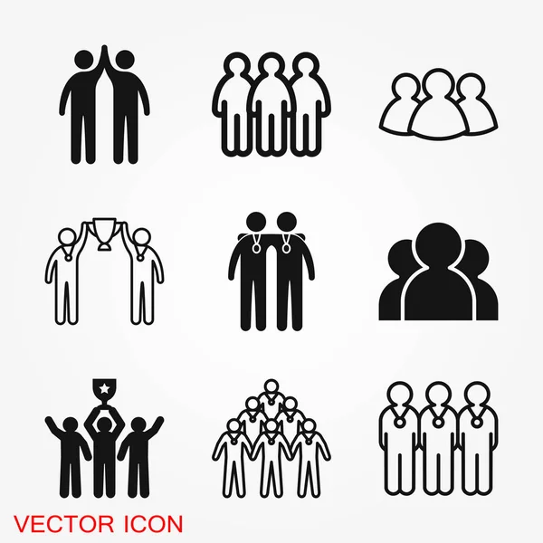 Team-Symbol Vektor-Zeichen-Symbol für Design — Stockvektor