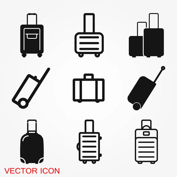 Travel bag ikonen vektor logga symbol för design — Stock vektor