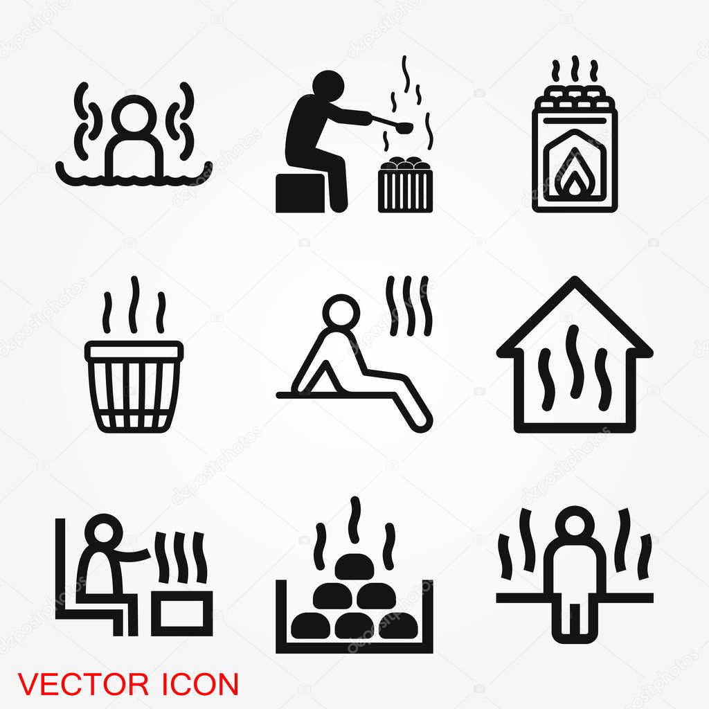 Sauna icon vector sign symbol for design