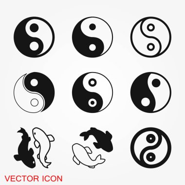 Yin Yang simge vektör işareti simgesi tasarım için