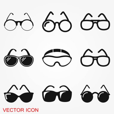 Güneş gözlüğü simge vektör işareti simgesi tasarım için