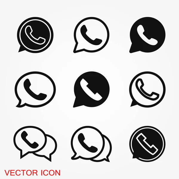 Ícone do telefone, símbolo do sinal do vetor do ícone de Whatsapp para o projeto — Vetor de Stock