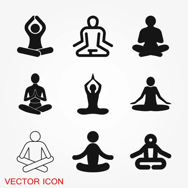 Yoga Fitness Icono símbolo de signo vectorial para el diseño — Archivo Imágenes Vectoriales