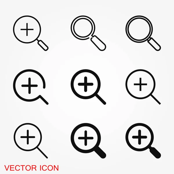 Zooma ikonen vektor logga symbol för design — Stock vektor