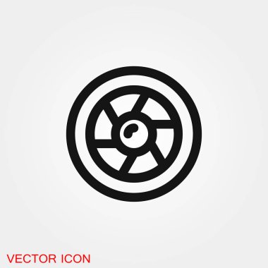 Kamera objektif simge vektör işareti simgesi tasarım için