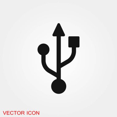 USB simge vektör işareti simgesi tasarım için