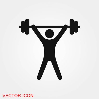 Tasarım için halterci simgesi vektör simgesi