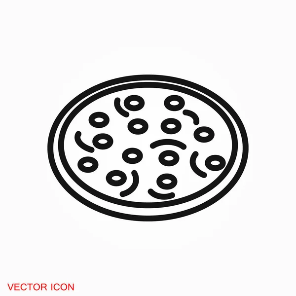 Знак вектора значка пиццы для дизайна — стоковый вектор