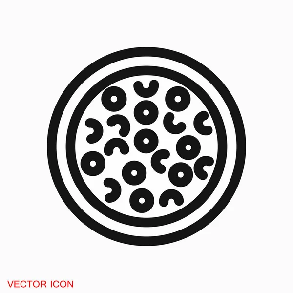 Símbolo de sinal de vetor de ícone de pizza para design — Vetor de Stock