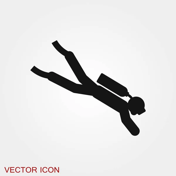 Scuba ícone do mergulhador símbolo de sinal de vetor para design — Vetor de Stock