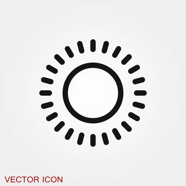 Simbolo del segno vettoriale dell'icona del sole per il design — Vettoriale Stock