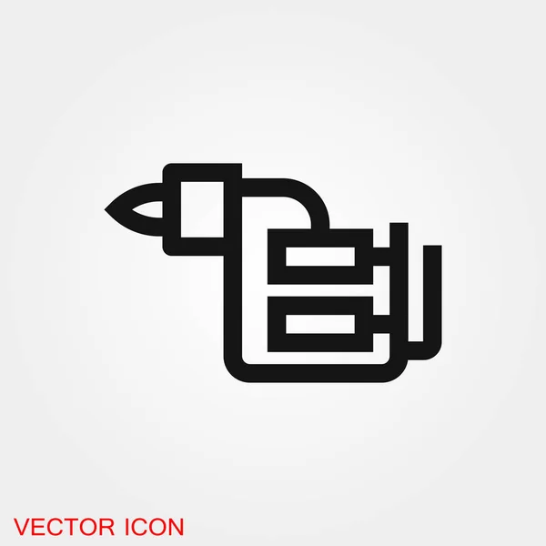 Tätowiermaschine Symbol Vektor Zeichen Symbol für Design — Stockvektor