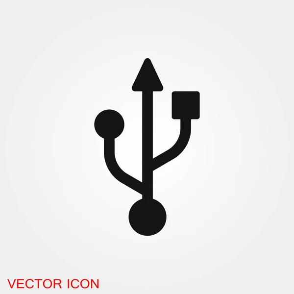 Simbol tanda vektor ikon Usb untuk desain - Stok Vektor
