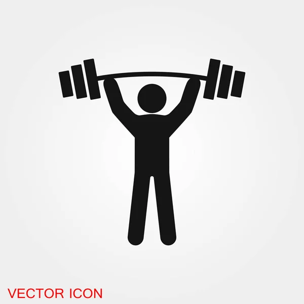 Gewichtheffer pictogram vector teken symbool voor ontwerp — Stockvector