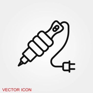 Dövme makinesi simge vektör işareti simgesi tasarım için